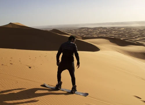 Sandboarding in the Dunes of Merzouga